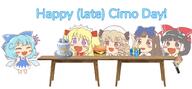:3 cirno cirno_day embodiment_of_scarlet_devil fairy fang food gun happy_birthday luna_child mini_gyate present star_sapphire sunny_wind touhou_sangetsusei weapon wholesome wings // 1280x592 // 137.8KB