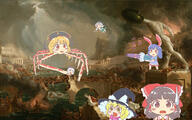 angry badass concerned crab dino forward_facing frowning gasp hakurei_reimu imperishable_night junko kirisame_marisa konpaku_youmu legacy_of_lunatic_kingdom perfect_cherry_blossom political_commentary screaming seiran shocked sweating tatara_kogasa ten_desires the_fall_of_gensokyo undefined_fantastic_object weapon yagokoro_eirin // 1273x796 // 1.0MB