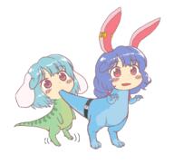 dino eating legacy_of_lunatic_kingdom reisen seiran silent_sinner_in_blue tagme // 1550x1462 // 250.4KB