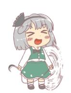 eyes_closed full_bodied happy hook konpaku_youmu perfect_cherry_blossom weapon // 848x1100 // 46.8KB