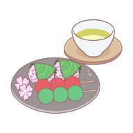 dango drink flower food green_tea plate tagme tea // 800x800 // 18.9KB