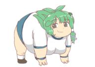 alternate_outfit breasts dino kochiya_sanae mountain_of_faith obese scary smug sports wtf // 1400x1000 // 54.9KB