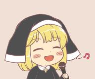 alternate_headwear alternate_outfit embodiment_of_scarlet_devil eyes_closed microphone religion rumia singing // 850x710 // 35.8KB