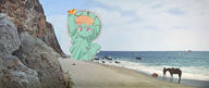 beach book food hat horse legacy_of_lunatic_kingdom mg_mg pizza ringo statue statue_of_liberty // 1200x507 // 357.0KB