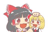 ears embodiment_of_scarlet_devil fang finger funny hakurei_reimu ominous pointing rumia // 900x600 // 34.9KB