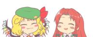 alternate_headwear embodiment_of_scarlet_devil flandre_scarlet hong_meiling // 1500x610 // 189.7KB