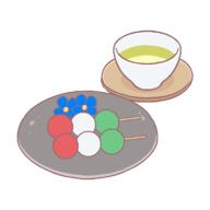 dango drink flower food green_tea plate tea // 800x800 // 14.5KB