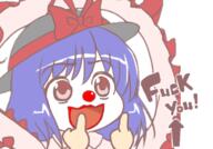 clown english funny kasen-chan_thread meme middle_finger nagae_iku scarlet_weather_rhapsody // 414x290 // 102.7KB