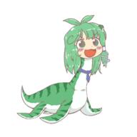 :3 dino kochiya_sanae mountain_of_faith // 1500x1500 // 120.9KB