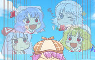 alternate_headwear cheating_detective_satori embodiment_of_scarlet_devil flandre_scarlet forward_facing fujiwara_no_mokou imperishable_night izayoi_sakuya kasen-chan_thread komeiji_satori remilia_scarlet subterranean_animism // 1600x1019 // 948.0KB