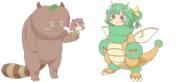 :3 bug daiyousei dino dragonite embodiment_of_scarlet_devil fairy futatsuiwa_mamizou glasses ten_desires wings wtf // 3209x1373 // 885.6KB