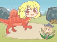 crying dino embodiment_of_scarlet_devil flandre_scarlet hidden_star_in_four_seasons matara_okina mini_gyate plant sad // 1200x900 // 309.9KB