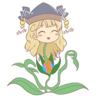 ears eyes_closed happy hidden_star_in_four_seasons matara_okina plant wholesome // 1293x1300 // 83.9KB