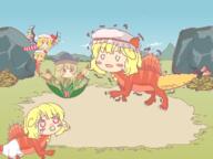 baby bug crying dino embodiment_of_scarlet_devil flandre_scarlet food hidden_star_in_four_seasons hybrid matara_okina mini_gyate pacifier plant sad seafood shrimp tempura // 1200x900 // 522.2KB