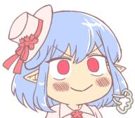 alternate_headwear ears embodiment_of_scarlet_devil excited exhale funny gacha happy lost_word remilia_scarlet // 480x420 // 114.3KB