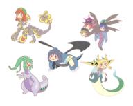 dino embodiment_of_scarlet_devil hecatia_lapislazuli hong_meiling horns hybrid iizunamaru_megumu kicchou_yachie kochiya_sanae legacy_of_lunatic_kingdom mountain_of_faith pokemon unconnected_marketeers wily_beast_and_weakest_creature // 3000x2400 // 517.8KB