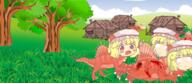 blood crying dino embodiment_of_scarlet_devil flandre_scarlet food fruit mini_gyate sad violence // 2569x1110 // 2.6MB