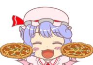 cheese embodiment_of_scarlet_devil food forward_facing fungus mushroom pepperoni pizza remilia_scarlet // 414x286 // 70.2KB