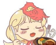 eating food fork knife niwatari_kutaka utensil utensils weapon wily_beast_and_weakest_creature // 670x537 // 32.5KB