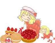 bloomers cake dino eating embodiment_of_scarlet_devil flandre_scarlet food happy mini_gyate pacifier strawberry wholesome // 1644x1281 // 1.1MB