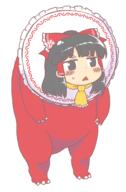 confused dino frowning hakurei_reimu sweating // 1371x2083 // 395.5KB