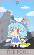 cirno embodiment_of_scarlet_devil english fairy full_bodied imperishable_night irasutoya kamishirasawa_keine mini_gyate sukusuku_hakutaku tarot_card whale wings // 600x950 // 466.4KB