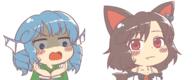 alternate_headwear double_dealing_character fang imaizumi_kagerou sweating wakasagihime wtf // 1400x580 // 49.0KB