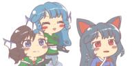 baby detailed double_dealing_character eyes_closed fan_character full_bodied happy hybrid imaizumi_kagerou mini_gyate neutral tagme wakasagihime wtf // 1500x750 // 73.9KB