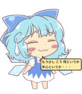 cirno embodiment_of_scarlet_devil eyes_closed fairy funny mini_gyate smug sweating untranslated wings // 700x800 // 173.9KB
