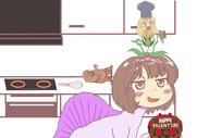 cake chocolate dino double_dealing_character flower hidden_star_in_four_seasons kitchen matara_okina oven tsukumo_yatsuhashi valentine's_day // 1500x992 // 294.1KB