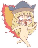 crying fire flames full_bodied hidden_star_in_four_seasons matara_okina nipples nsfw running screaming violence wtf // 845x1057 // 69.2KB