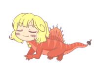 baby dino embodiment_of_scarlet_devil flandre_scarlet mini_gyate sleeping // 2001x1427 // 269.4KB