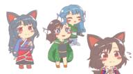cellphone double_dealing_character eyes_closed family fan_character full_bodied hybrid imaizumi_kagerou mini_gyate phone sweating wakasagihime wholesome wtf // 1800x1000 // 431.8KB