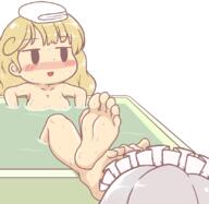 bath bathing breasts ears embodiment_of_scarlet_devil feet funny hidden_star_in_four_seasons izayoi_sakuya matara_okina meme naked smug towel // 1090x1063 // 41.9KB