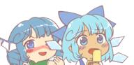 cirno double_dealing_character embodiment_of_scarlet_devil fairy hidden_star_in_four_seasons tanned_cirno tanned_skin wakasagihime wings // 1200x580 // 53.3KB
