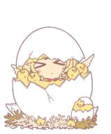 animated chicken egg forward_facing full_bodied niwatari_kutaka wholesome wily_beast_and_weakest_creature // 597x723 // 2.7MB