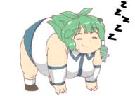 dino fat full_bodied kochiya_sanae mountain_of_faith sleeping wtf // 1400x1000 // 55.6KB