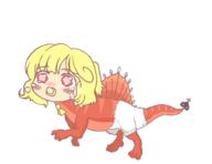 baby bloomers crying dino embodiment_of_scarlet_devil flandre_scarlet mini_gyate pacifier sad // 1300x1000 // 163.1KB