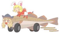 dino embodiment_of_scarlet_devil fish flandre_scarlet full_bodied hidden_star_in_four_seasons matara_okina mini_gyate pacifier vehicle // 3000x1700 // 442.9KB