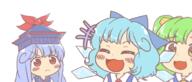 cirno daiyousei embodiment_of_scarlet_devil imperishable_night kamishirasawa_keine mini_gyate wings // 675x287 // 130.9KB