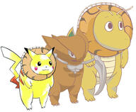 dino dragonite kabutops pikachu pokemon // 1876x1544 // 255.2KB