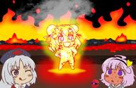 imperishable_night kasen-chan_thread komeiji_satori lava subterranean_animism sweating yagokoro_eirin // 1273x829 // 328.3KB