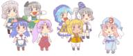 :3 embodiment_of_scarlet_devil hinanawi_tenshi imperishable_night izayoi_sakuya joutouguu_mayumi konpaku_youmu kumoi_ichirin mononobe_no_futo perfect_cherry_blossom phantasmagoria_of_flower_view saigyouji_yuyuko scarlet_weather_rhapsody silent_sinner_in_blue ten_desires undefined_fantastic_object watatsuki_no_yorihime wild_and_horned_hermit wily_beast_and_weakest_creature // 2432x1024 // 1.1MB