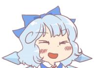 animated cirno embodiment_of_scarlet_devil eyes_closed fairy laughing // 600x436 // 656.0KB
