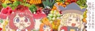 apple banana capitalism food forward_facing fruit gasp hidden_star_in_four_seasons matara_okina orange radish raspberry supermarket tatara_kogasa ten_desires thumbs_up undefined_fantastic_object untranslated vegetable // 2100x688 // 1.7MB