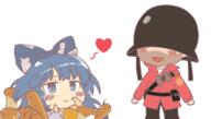 antinomy_of_common_flowers eating food tagme tf2 the_soldier yorigami_shion // 1440x819 // 509.4KB
