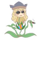 alternate_headwear badass cigar hidden_star_in_four_seasons matara_okina plant smoking sunglasses // 1131x1771 // 220.8KB