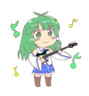 full_bodied guitar instrument kochiya_sanae mountain_of_faith // 1111x1196 // 103.6KB