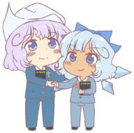 alternate_outfit cirno communism embodiment_of_scarlet_devil fairy flower full_bodied letty_whiterock perfect_cherry_blossom political_commentary sunflower tanned_cirno tanned_skin wholesome wings // 1029x1019 // 83.9KB