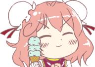 eyes_closed food happy ibaraki_kasen ice_cream mint_chip wholesome wild_and_horned_hermit // 664x469 // 23.4KB